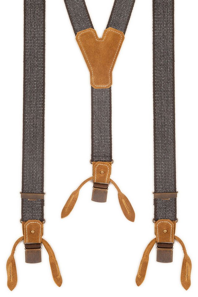 Luise Steiner Trachtenlederhose Trachten Hosenträger - BASIC-WEB - schwarzmeliert von Luise Steiner