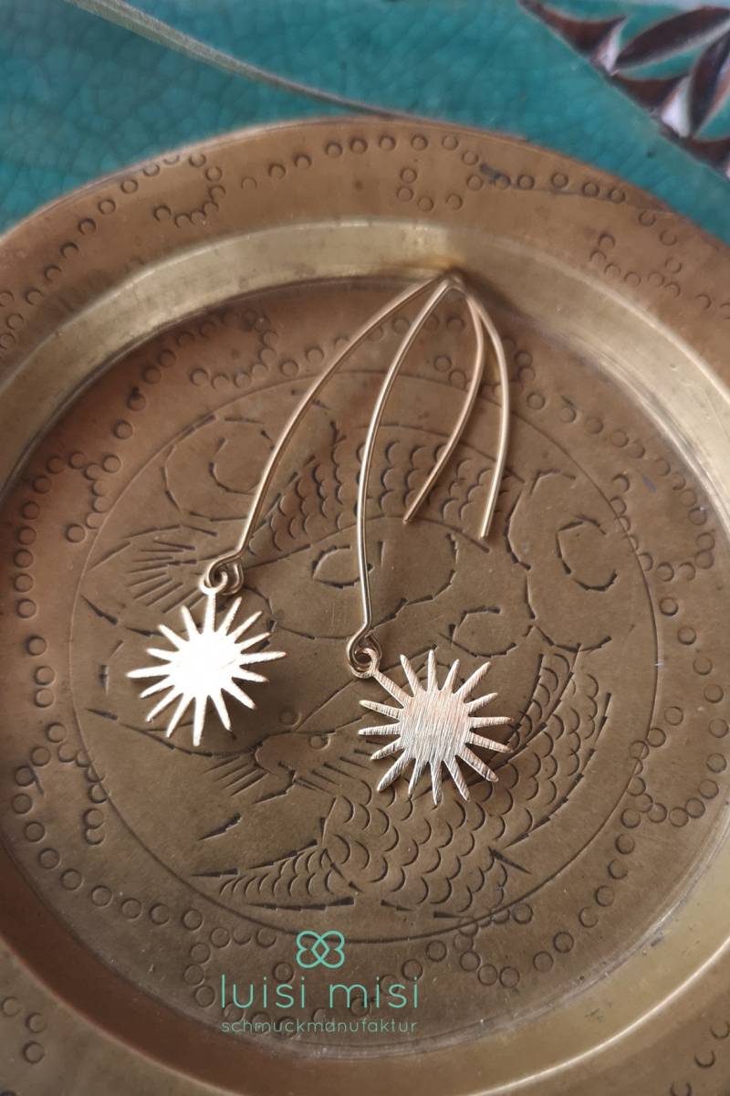 Gold Sonne Ohrringe, Messing, Sonnenstrahlen Ohrhänger, Ohrringe Minimalistisch, Stern Sonnen Geschenk Für Sie, Hippie Gold Sonne Ohrringe, Messing, Sonnenstrahlen Ohrhänger, Ohrringe Minimalistisch, Stern Sonnen Geschenk Für Sie, Hippie von LuisiMisi