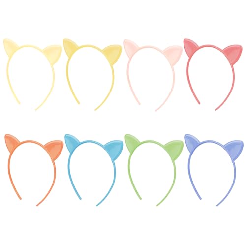 Luixenir Bunte Katzenohren-Haarbänder, rutschfest, Tierohren, Haarbänder für Damen, Mädchen, Erwachsene, Bären-Haarreifen, Kostüm, Kostüm, Cosplay, Halloween, Mottoparty-Zubehör, 8 Stück von Luixenir
