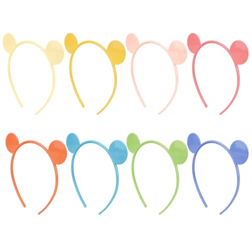 Luixenir Bunte Maus-Ohren-Haarbänder, rutschfest, Tierohren, Haarbänder für Damen, Mädchen, Erwachsene, Bären-Haarreifen, Kostüm, Kostüm, Cosplay, Halloween, Mottoparty-Zubehör, 8 Stück von Luixenir