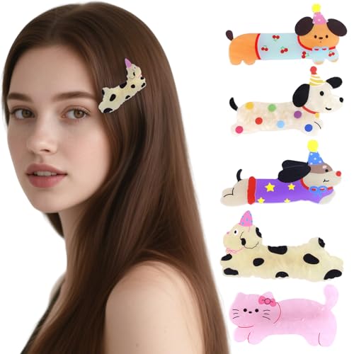 Luixenir Haarnadeln für Hunde und Katzen, niedliche Tier-Haarnadeln für Damen und Mädchen, stilvoll und rutschfest, Cartoon-Klauen-Clips, schönes Haar-Accessoire, 5 Stück von Luixenir