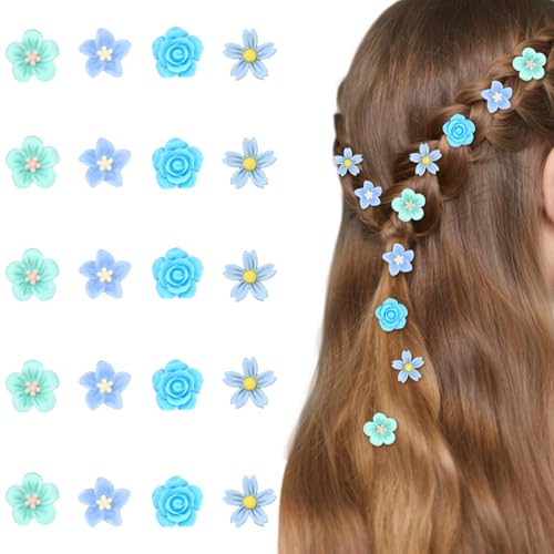 Luixenir Mini-Blumen-Haarspangen, 20 Stück, kleine niedliche Klauen-Clips, blaue Blume, Haarschmuck für Damen und Mädchen Luixenir Mini-Blumen-Haarspangen, 20 Stück, kleine niedliche Klauen-Clips, blaue Blume, Haarschmuck für Damen und Mädchen von Luixenir