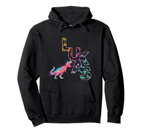 Lukas - Cooler Jungs Name mit bunten Retro Pixel Dinos Pullover Hoodie Lukas - Cooler Jungs Name mit bunten Retro Pixel Dinos Pullover Hoodie von Lukas Sohn Bruder T-REX Geburtstag Geschenkideen