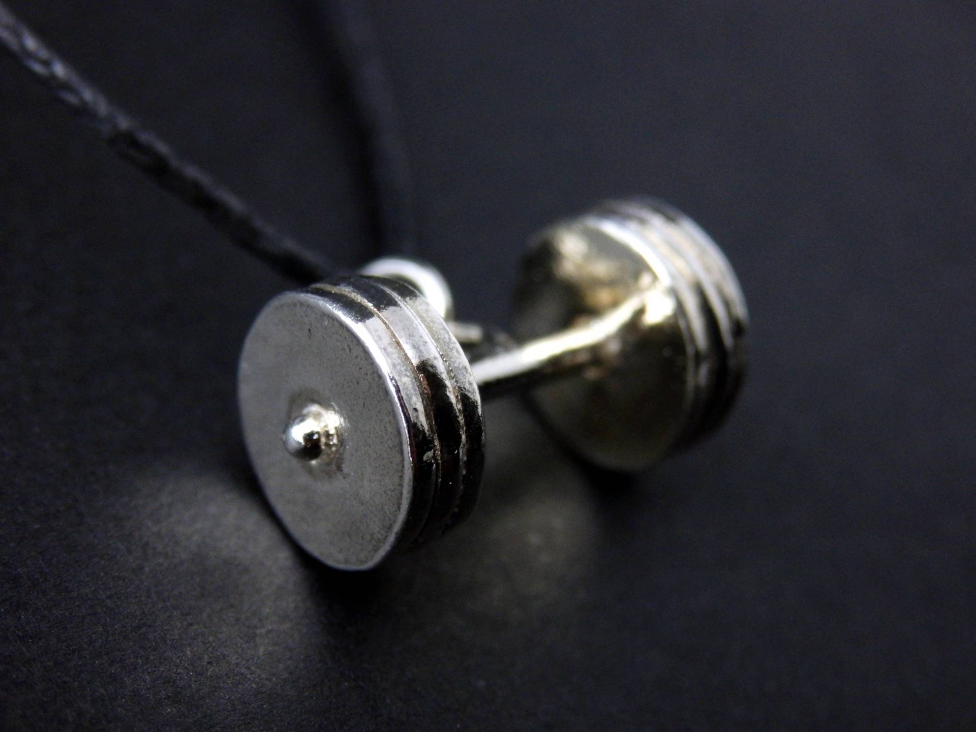 Hantel - Massiver Sterling Silber Anhänger von LukasCraft