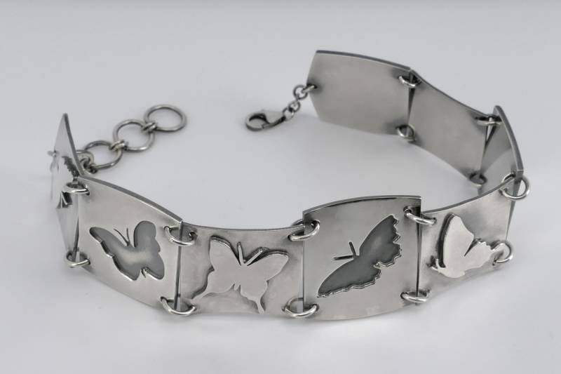 Silber Schmetterling Armband, Feine Langlebige Armband Mit Schmetterlingen Silber Schmetterling Armband, Feine Langlebige Armband Mit Schmetterlingen von LukasCraft
