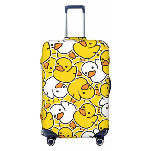 Lukbfall Cartoon Duckies Gepäckkofferbezüge, elastisch, waschbar, niedliche Gummienten, Gepäckschutz, Reisekoffer-Schutzhülle für Kinder und Erwachsene, Ente #01, L (Fit 25-29 Inch Luggage) von Lukbfall