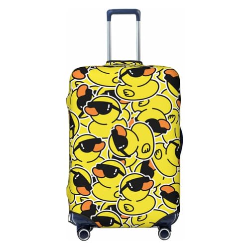 Lukbfall Cartoon Duckies Gepäckkofferbezüge, elastisch, waschbar, niedliche Gummienten, Gepäckschutz, Reisekoffer-Schutzhülle für Kinder und Erwachsene, Ente #04, L (Fit 25-29 Inch Luggage) von Lukbfall