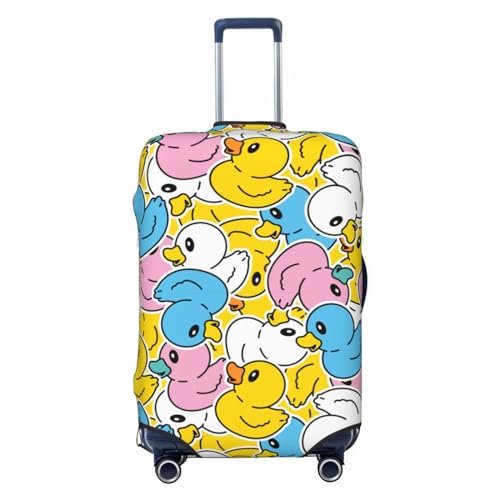 Lukbfall Cartoon Duckies Gepäckkofferbezüge, elastisch, waschbar, niedliche Gummienten, Gepäckschutz, Reisekoffer-Schutzhülle für Kinder und Erwachsene, Ente #07, M (Fit 22-24 Inch Luggage) von Lukbfall