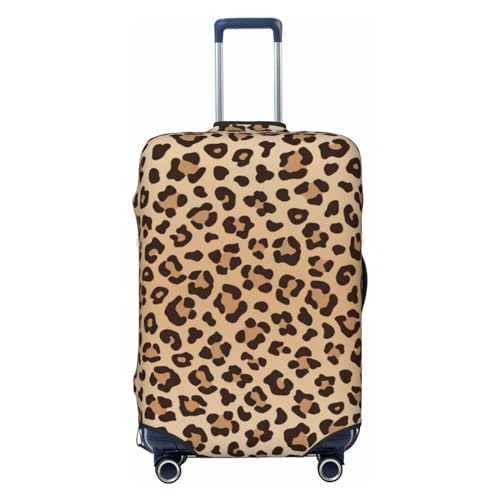 Lukbfall Gepäckkofferüberzüge mit niedlichen Katzen-Silhouetten, elastisch, waschbar, schwarz, Reisekoffer-Schutzhülle für Kinder und Erwachsene, Leopard #01, XL (Fit 29-32 Inch Luggage) von Lukbfall