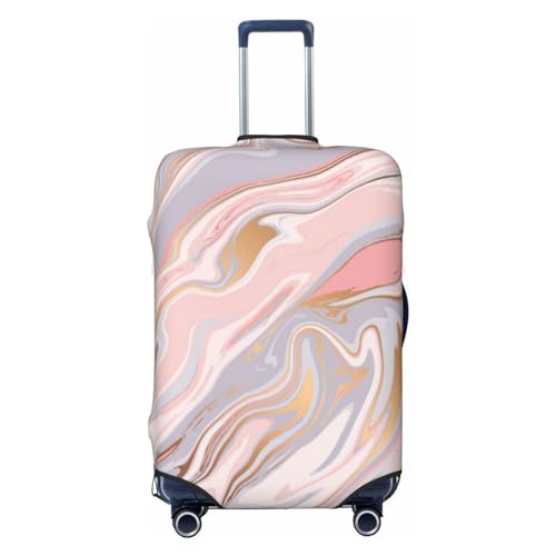 Lukbfall Gepäckkofferüberzug mit weißer Marmorstruktur, elastisch, waschbar, Reisekoffer-Schutzhülle für Kinder und Erwachsene,, Marmor #02, L (Fit 25-29 Inch Luggage) von Lukbfall