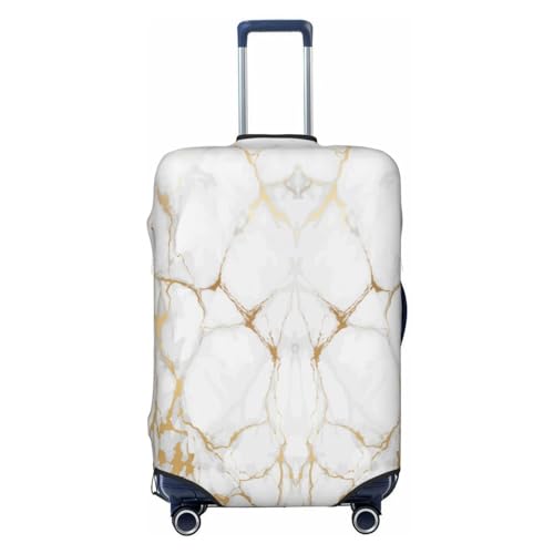 Lukbfall Gepäckkofferüberzug mit weißer Marmorstruktur, elastisch, waschbar, Reisekoffer-Schutzhülle für Kinder und Erwachsene,, Marmor #03, L (Fit 25-29 Inch Luggage) von Lukbfall