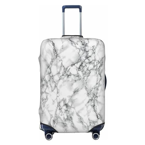 Lukbfall Gepäckkofferüberzug mit weißer Marmorstruktur, elastisch, waschbar, Reisekoffer-Schutzhülle für Kinder und Erwachsene,, Marmor #04, L (Fit 25-29 Inch Luggage) von Lukbfall