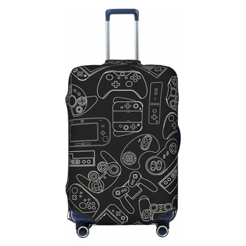 Lukbfall Kofferabdeckungen mit Videospiel-Controller-Muster, elastisch, waschbar, Gaming-Gadgets, Gepäckschutz, Reisekoffer-Schutzhülle für Kinder und Erwachsene, Spiel #01, S (Fit 18-21 Inch Luggage) von Lukbfall