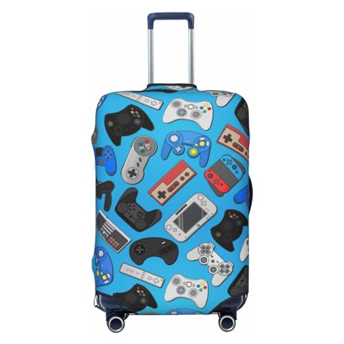 Lukbfall Kofferabdeckungen mit Videospiel-Controller-Muster, elastisch, waschbar, Gaming-Gadgets, Gepäckschutz, Reisekoffer-Schutzhülle für Kinder und Erwachsene, Spiel #02, M (Fit 22-24 Inch Luggage) von Lukbfall