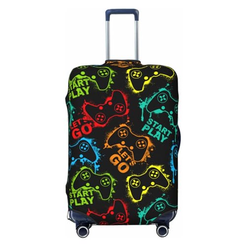 Lukbfall Kofferabdeckungen mit Videospiel-Controller-Muster, elastisch, waschbar, Gaming-Gadgets, Gepäckschutz, Reisekoffer-Schutzhülle für Kinder und Erwachsene, Spiel #04, S (Fit 18-21 Inch Luggage) von Lukbfall