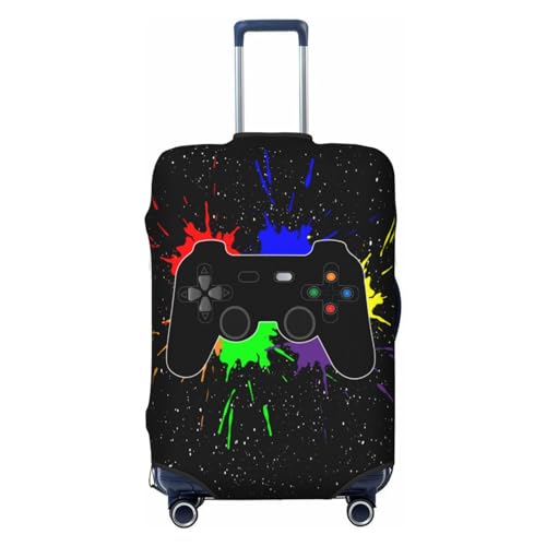 Lukbfall Kofferabdeckungen mit Videospiel-Controller-Muster, elastisch, waschbar, Gaming-Gadgets, Gepäckschutz, Reisekoffer-Schutzhülle für Kinder und Erwachsene, Spiel #05, M (Fit 22-24 Inch Luggage) von Lukbfall