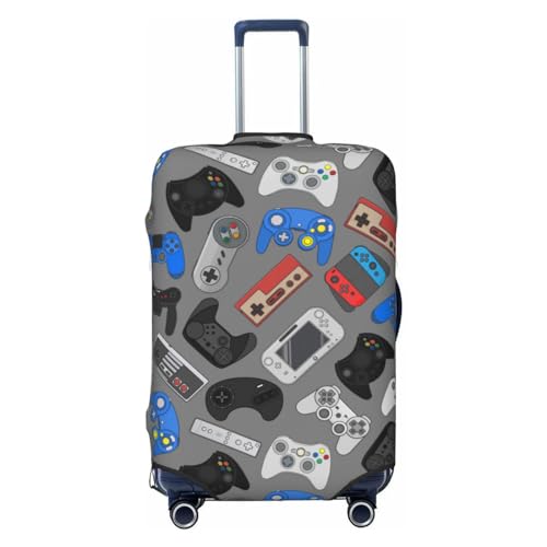 Lukbfall Kofferabdeckungen mit Videospiel-Controller-Muster, elastisch, waschbar, Gaming-Gadgets, Gepäckschutz, Reisekoffer-Schutzhülle für Kinder und Erwachsene, Spiel #07, M (Fit 22-24 Inch Luggage) von Lukbfall