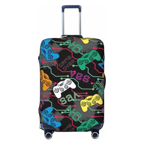 Lukbfall Kofferabdeckungen mit Videospiel-Controller-Muster, elastisch, waschbar, Gaming-Gadgets, Gepäckschutz, Reisekoffer-Schutzhülle für Kinder und Erwachsene, Spiel #08, M (Fit 22-24 Inch Luggage) von Lukbfall