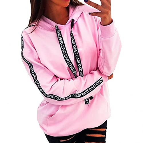 Lukcolor Hoodie Damen Kapuzenpullover Herbst Winter Frauen Freizeit Sport Langarm Sweatshirt Gestreift Hoodie Tops von Lukcolor