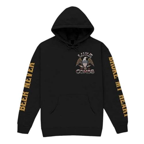 Luke Combs Unisex Erwachsene Tour '23 Eagle Back Print Hoodie, Schwarz , S von Luke Combs