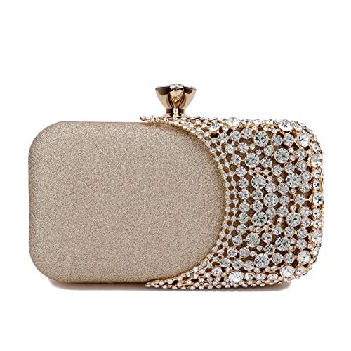 Lukery Abendtasche Damen Clutch Tasche, Bankett Schulter Diagonale Kreuz Damen Tasche, Strass klein Unterarmtasche, Kette Handtasche für Hochzeit Party Abendparty Kleider von Lukery