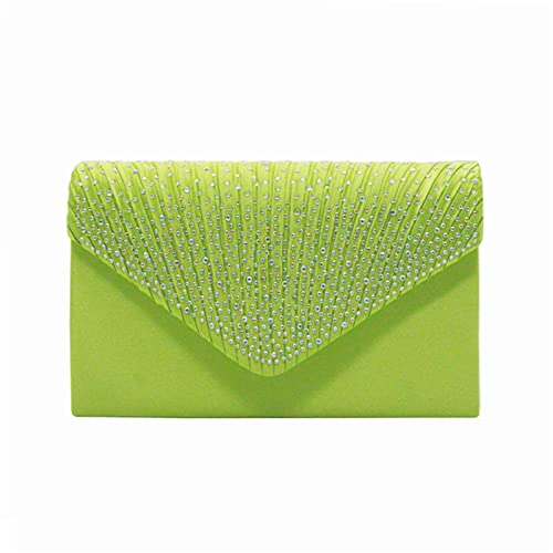 Lurkey Abendtasche Damen Clutch, Strass Satin Kettentasche Envelope Clutch Hochzeit Tasche Elegant Unterarmtasche Schultertasche Crossbody Bag,Abnehmbarer Kette,für Party Kleider von Lukery