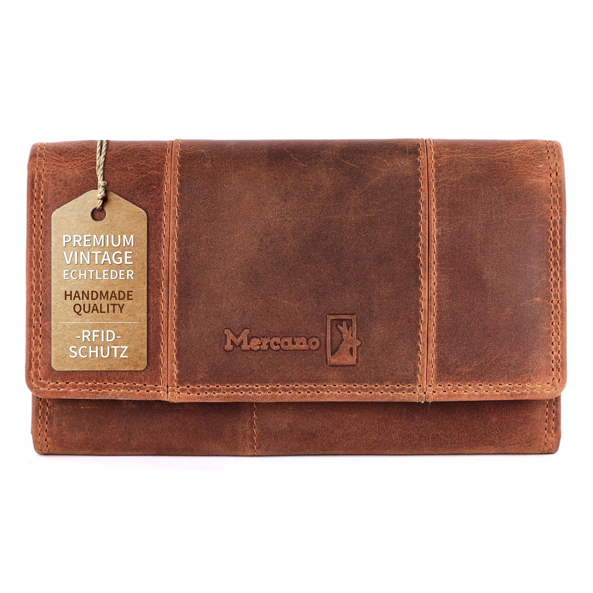 Premium Vintage Geldbörse Damen Leder Groß Mit Rfid-Schutz I Portemonnaie Inkl. Geschenkbox Kartenfächern Und Münzfach von LukesLederwaren