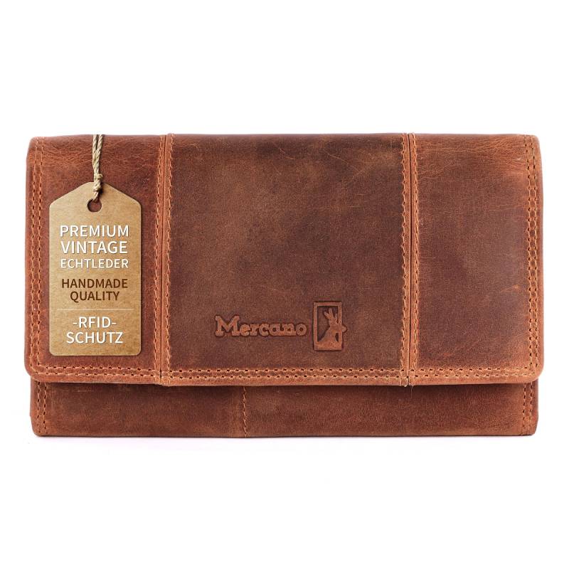 Premium Vintage Geldbörse Damen Leder Groß Mit Rfid-Schutz I Portemonnaie Inkl. Geschenkbox Kartenfächern Und Münzfach von LukesLederwaren