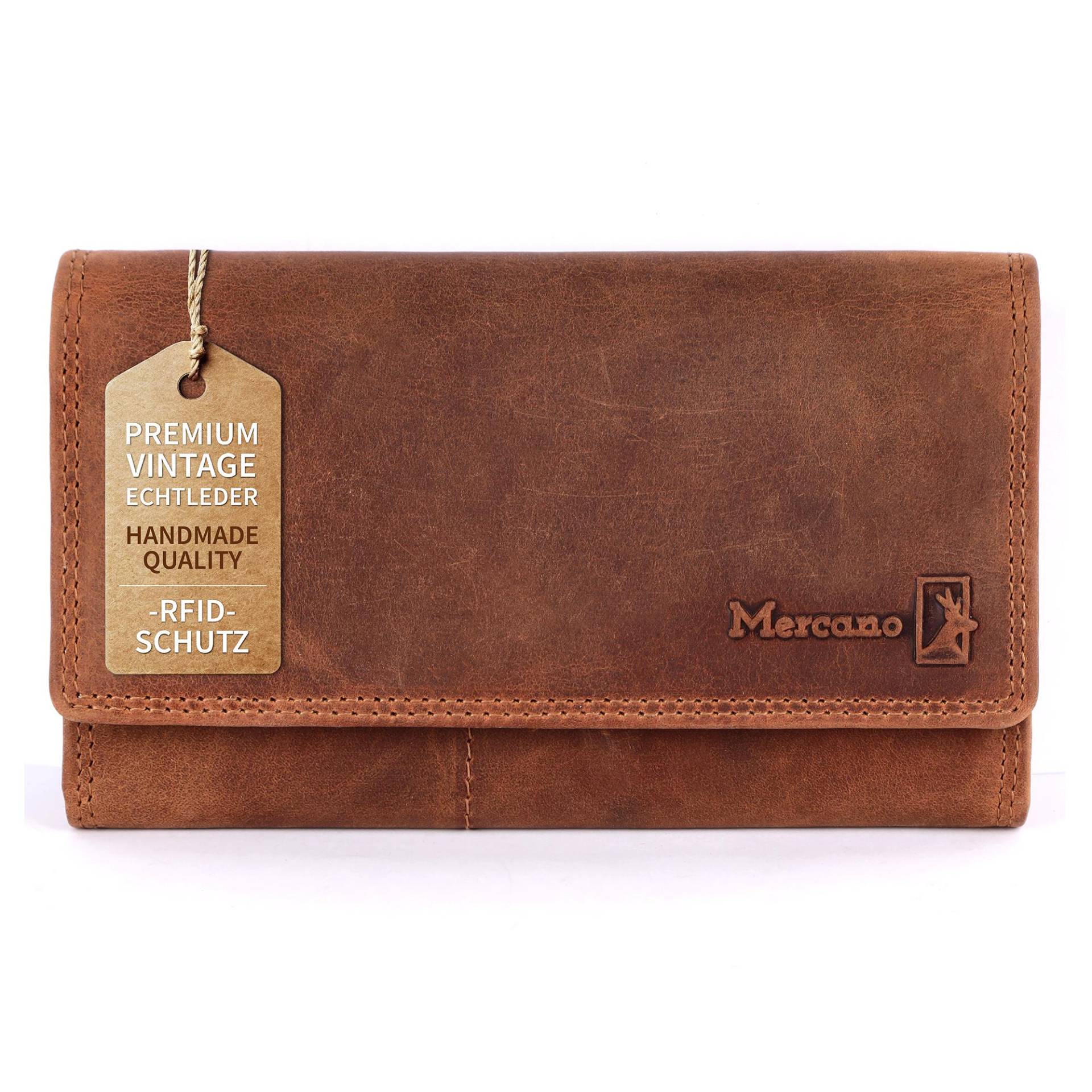 Premium Vintage Geldbörse Damen Leder Groß Mit Rfid-Schutz I Portemonnaie Inkl. Geschenkbox Kartenfächern Und Münzfach von LukesLederwaren