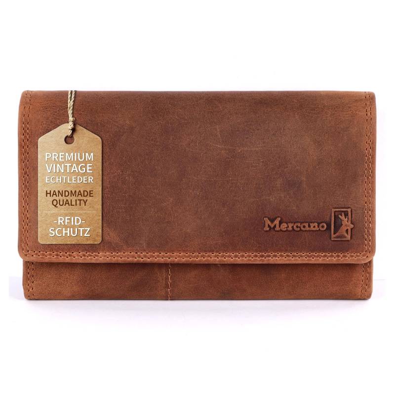 Premium Vintage Geldbörse Damen Leder Groß Mit Rfid-Schutz I Portemonnaie Inkl. Geschenkbox Kartenfächern Und Münzfach von LukesLederwaren