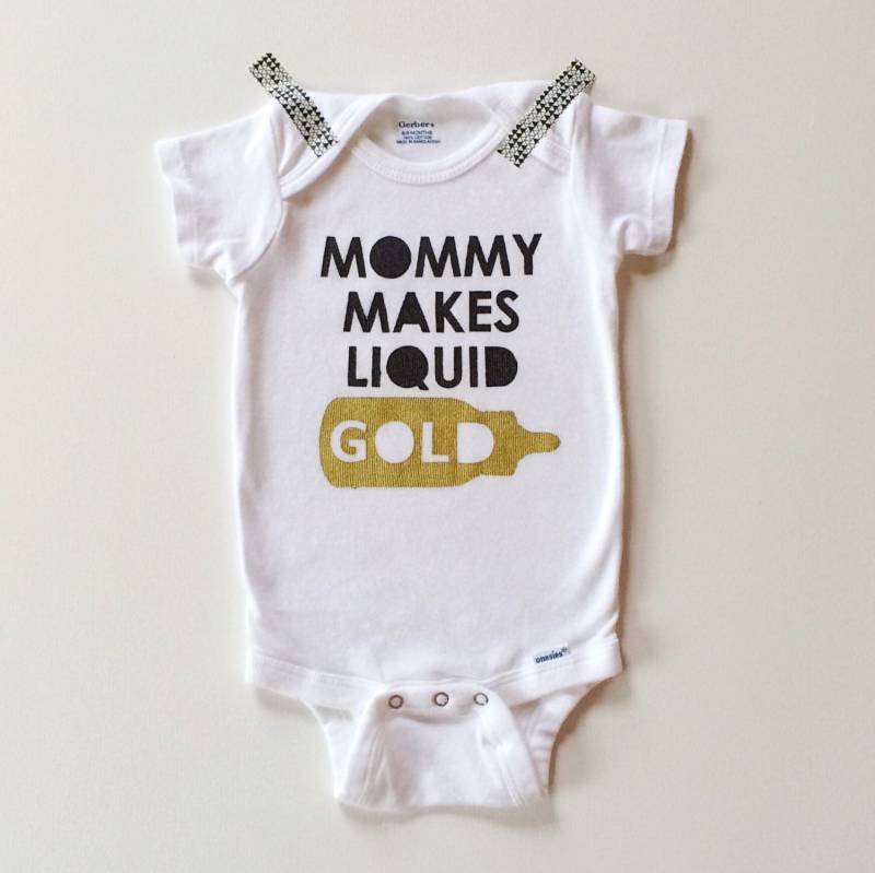 Mama Macht Liquid Gold. Stillhilfe. Lula Kugel. Stillen Onesie. Unikat Baby Onesie. Stillen. Stillkleidung von LulaBall