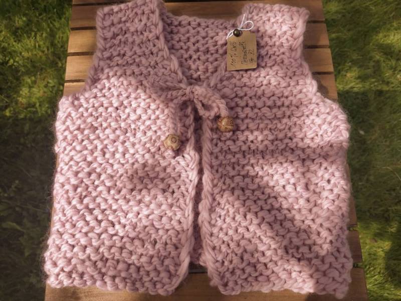 Mädchen Kinder Grobstrick Kurze Weste Bolero Aus Reiner Wolle | Extrafeine Merino Handgesponnen & Gestrickt, Warm Und Weich, Versch.größen von LulaSpinnt