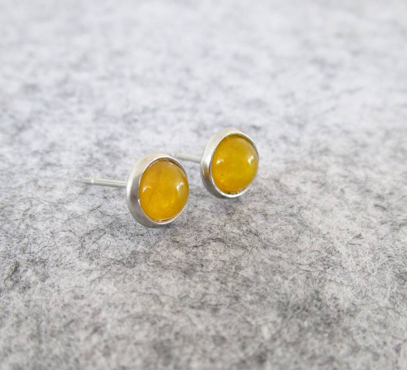 Ohrstecker - Jade Gelb Edelstein Mini- Sommer Geschenk von Lulanidesign