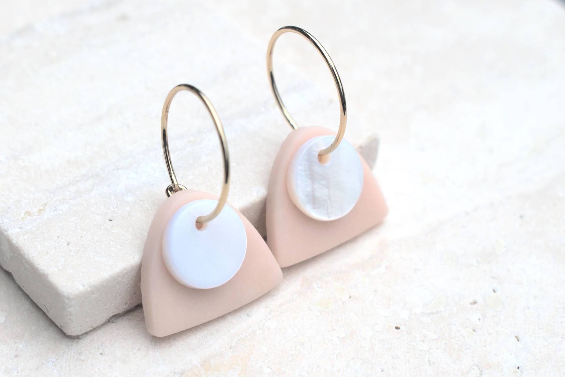 Polymer Ton Ohrringe, Creolen Handgefertigte Statement Leichte Ohrringe von Lulanidesign