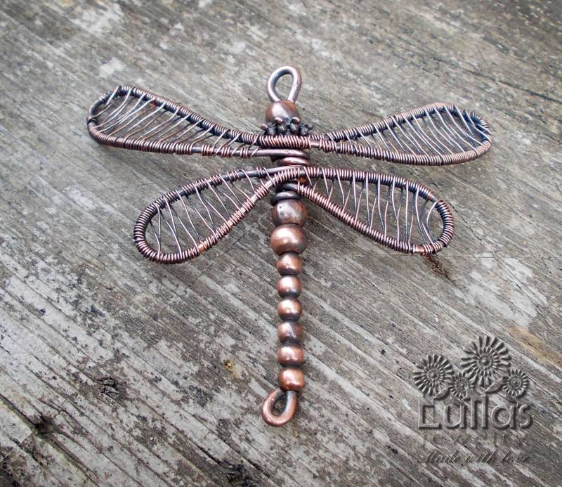 Handgefertigte Libelle Anhänger-Unikat Design von LullasJewelry