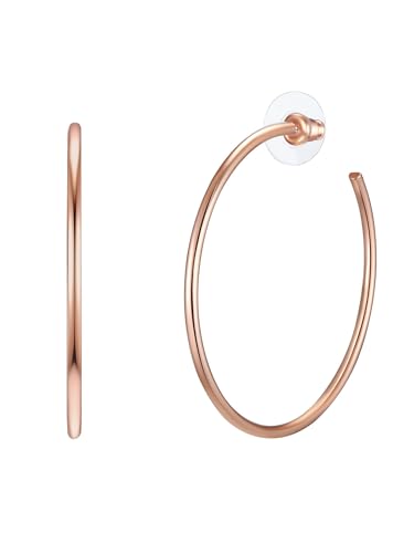 Lulu Jane Damen Creolen Metall-Legierung roségold Modeschmuckohrcreolen von Lulu & Jane