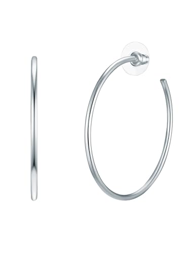 Lulu Jane Damen Creolen Metall-Legierung silber Modeschmuckohrcreolen von Lulu & Jane