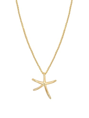 Lulu Jane Damen Kette aus Metall-Legierung Modeschmuckhalskette Seestern gelbgold von Lulu & Jane