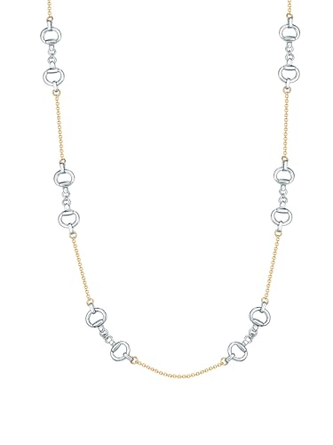 Lulu Jane Damen Kette aus Metall-Legierung Silber-Optik/gelbvergoldet 14 Karat Modeschmuckhalskette von Lulu & Jane