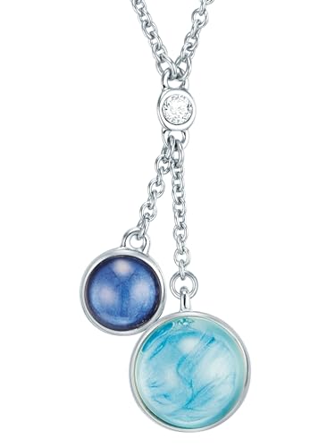 Lulu Jane Damen Kette aus Metall-Legierung verziert mit Kristallen silber von Lulu & Jane