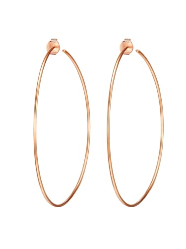 Lulu Jane Damen Ohrringe aus Messing Modeschmuck Ohrcreolen roségold von Lulu & Jane