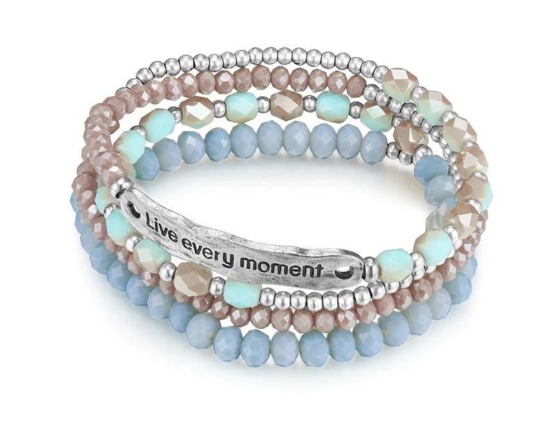 Lulu & Jane Armband Live every moment silber, mit Live every moment von Lulu & Jane