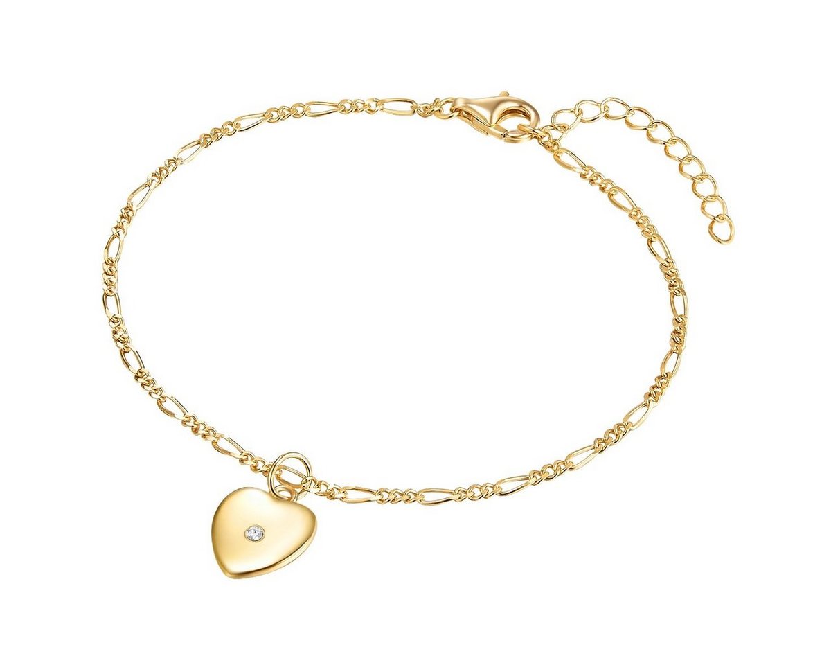 Lulu & Jane Armband Herz gelbgold, Sterling Silber von Lulu & Jane