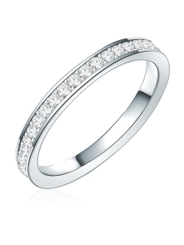 Lulu & Jane Damen Ring aus Messing rhodiniert verziert mit Kristallen weiß von Lulu & Jane