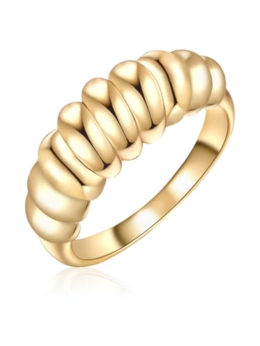 Lulu & Jane Damen Ring aus Metall gelbvergoldet 14 Karat Modeschmuckring von Lulu & Jane