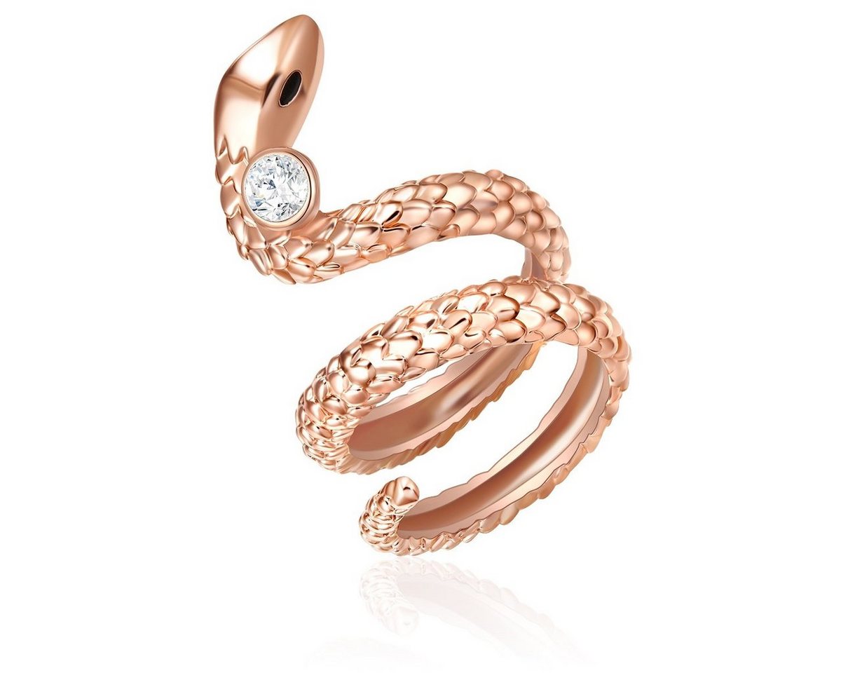 Lulu & Jane Fingerring Ring roségold verziert mit Kristallen von Swarovski® weiß von Lulu & Jane