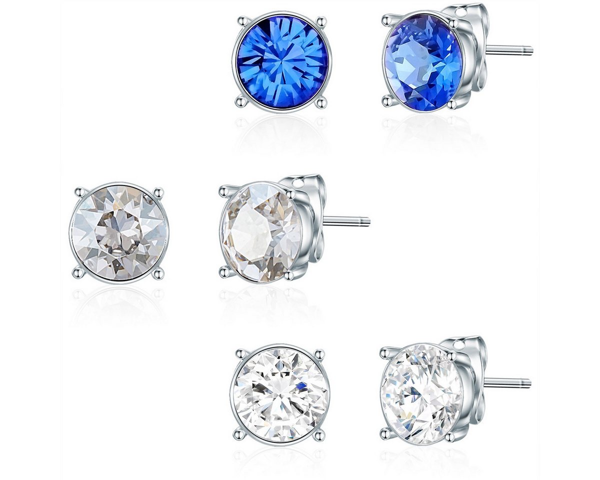 Lulu & Jane Paar Ohrstecker Set: AV113 (6-tlg), verziert mit Kristallen von Swarovski® von Lulu & Jane