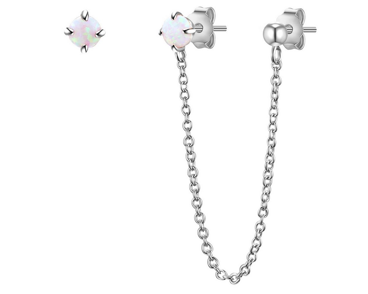 Lulu & Jane Paar Ohrstecker Set: AV152 (2-tlg), mit Opal (synth) von Lulu & Jane