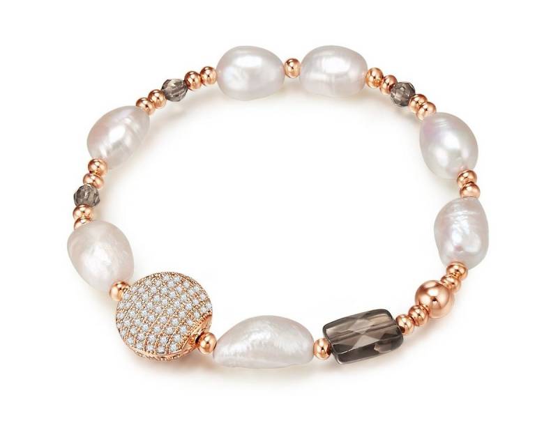 Lulu & Jane Perlenarmband roségold, mit Zirkonia von Lulu & Jane