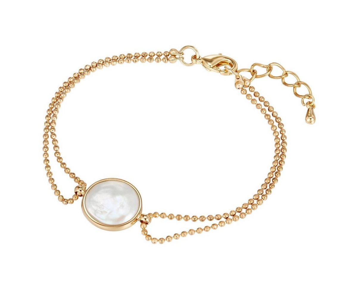 Lulu & Jane Perlenarmband Armband gelbgold Süßwasser-Zuchtperle weiß von Lulu & Jane